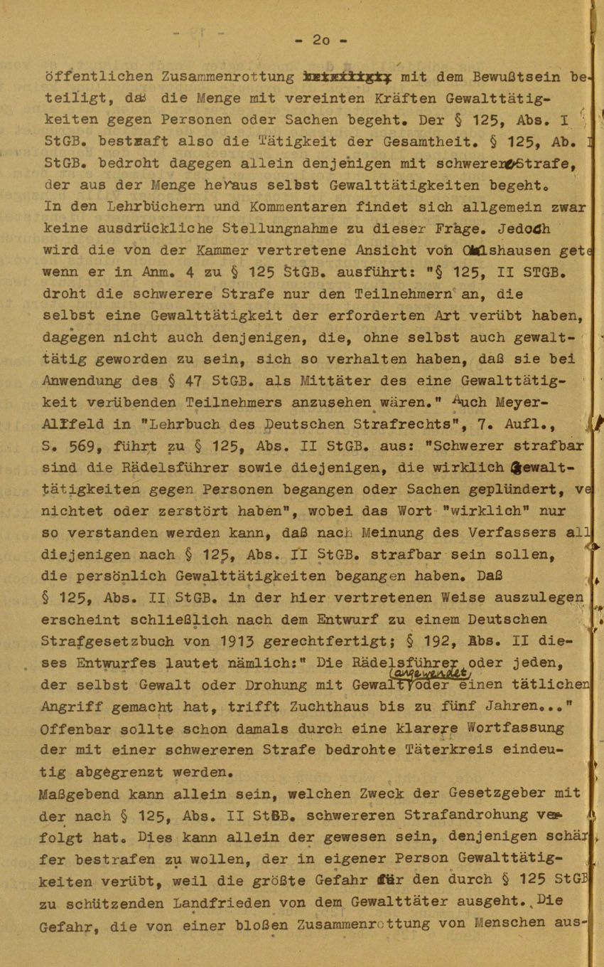 Urteil des Landgerichts Marburg im Prozess gegen die Urheber der Kirchhainer "Judenaktion" von 1938, 14.August 1951 [Dokumentabschnitt 3].