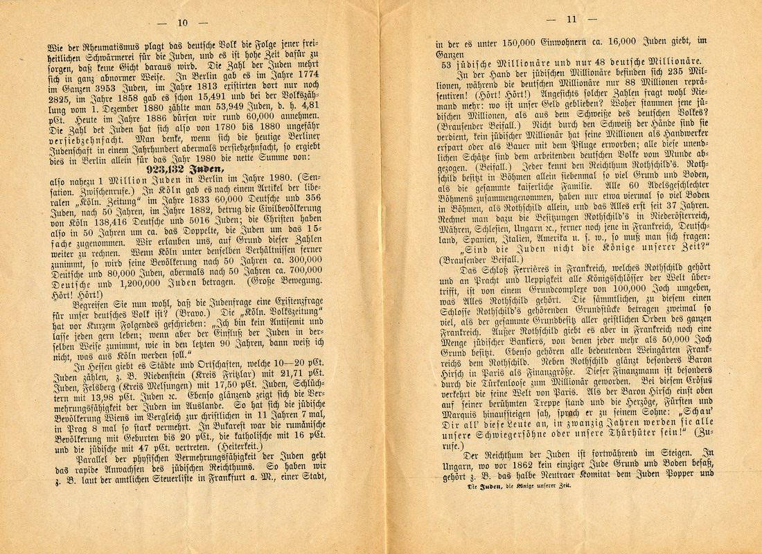 Die Juden, die Könige unserer Zeit - Rede Otto Böckels gehalten am 4. Oktober 1886 auf einer Versammlung des Deutschen Antisemiten-Bundes in Berlin