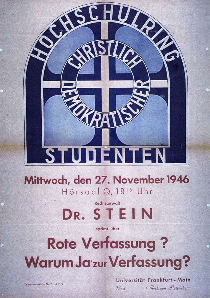 Bild zum Dokument Plakat: "Christlich Demokratischer Hochschulring, Dr. Stein sp