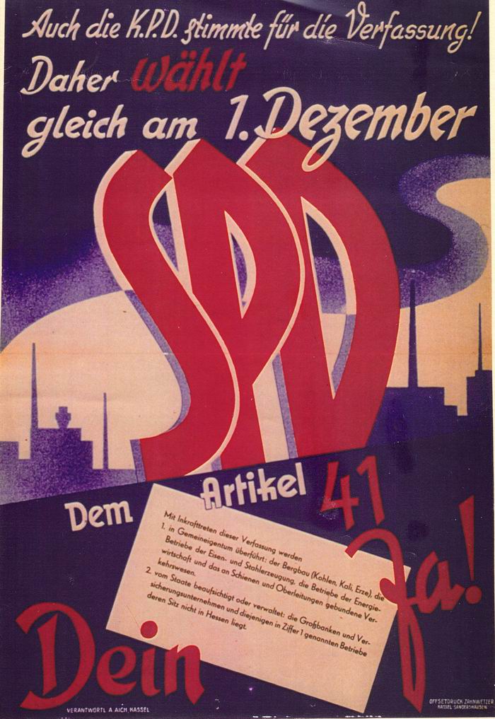 Bild zum Dokument Plakat: "Auch die KPD stimmte für die Verfassung! Daher wählt