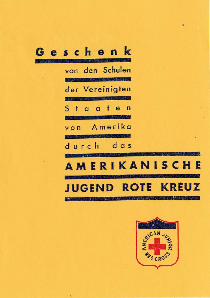 Bild zum Dokument Deckblatt eines Schulheftes "Geschenk von den Schulen der Vere