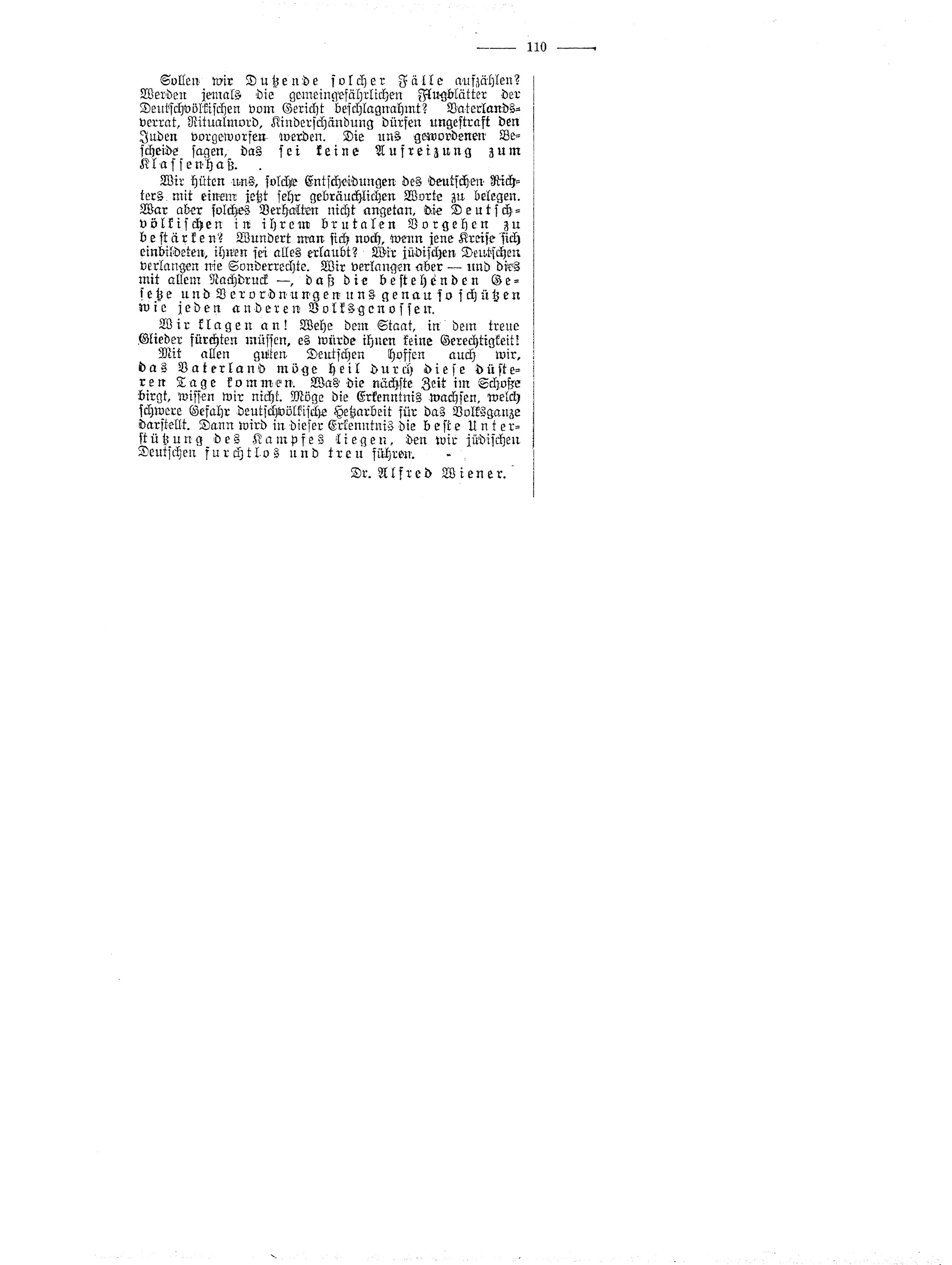 Leitartikel der CV-Zeitung "Wir klagen an! Rathenau das Opfer der deutschvölkischen Hetze", 30. Juni 1922