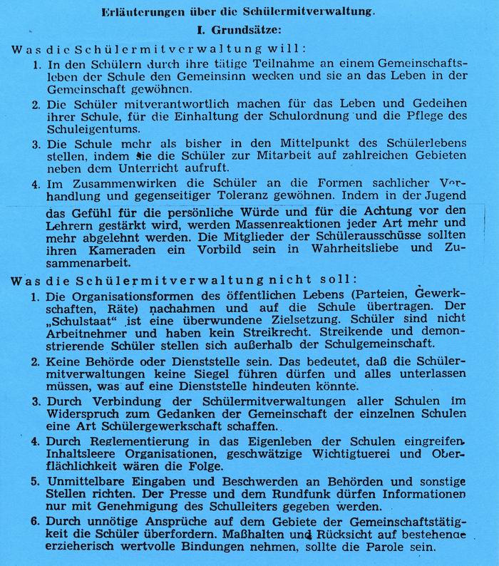 Bild zum Dokument Erläuterungen über die Schülermitverwaltung