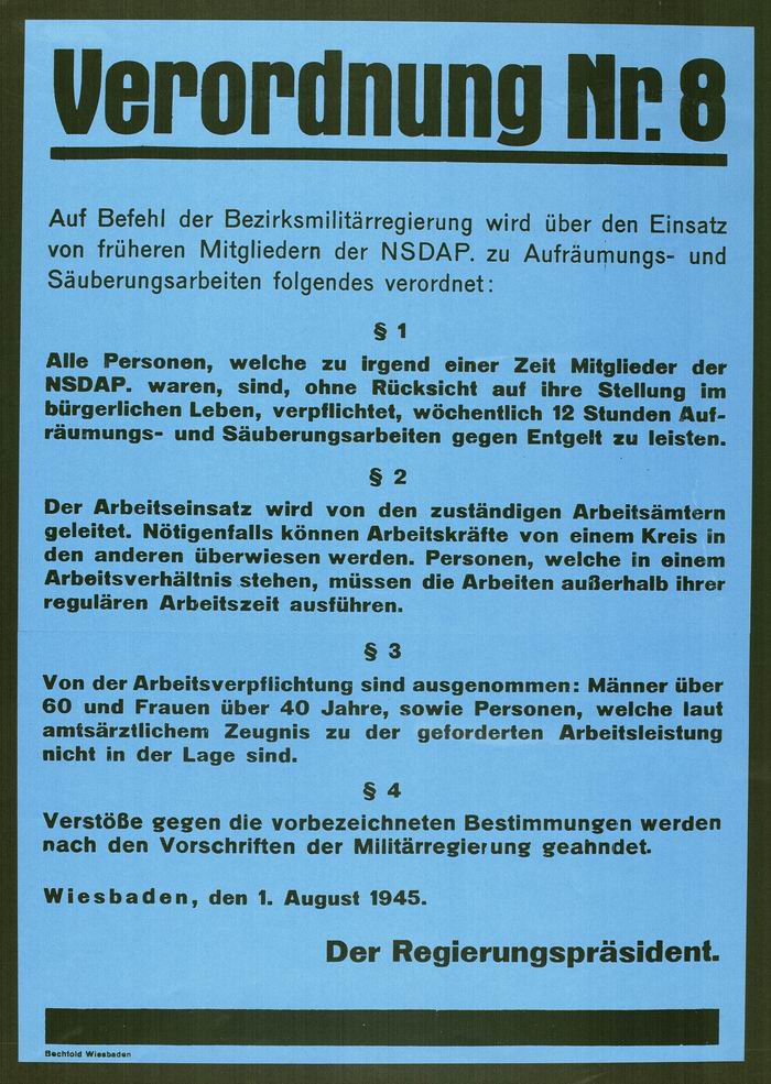 Bild zum Dokument Anschlag: "Verordnung Nr. 8. Auf Befehl der Bezirksmilitärregi