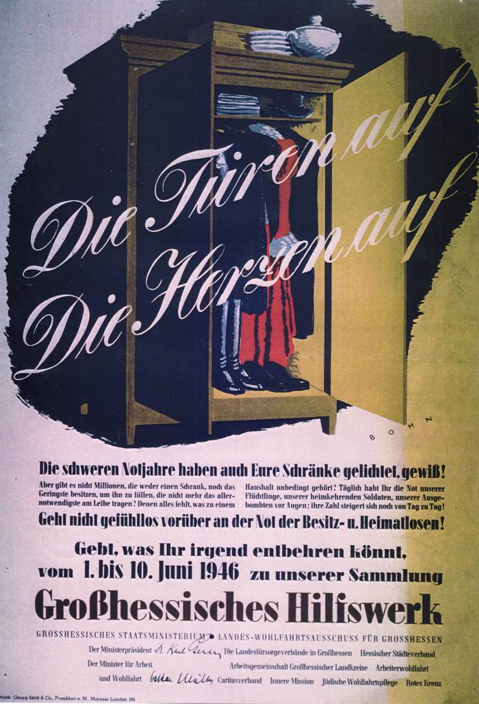 Bild zum Dokument Plakat: des Großhessischen Hilfswerks: "Die Türen auf, Die Her