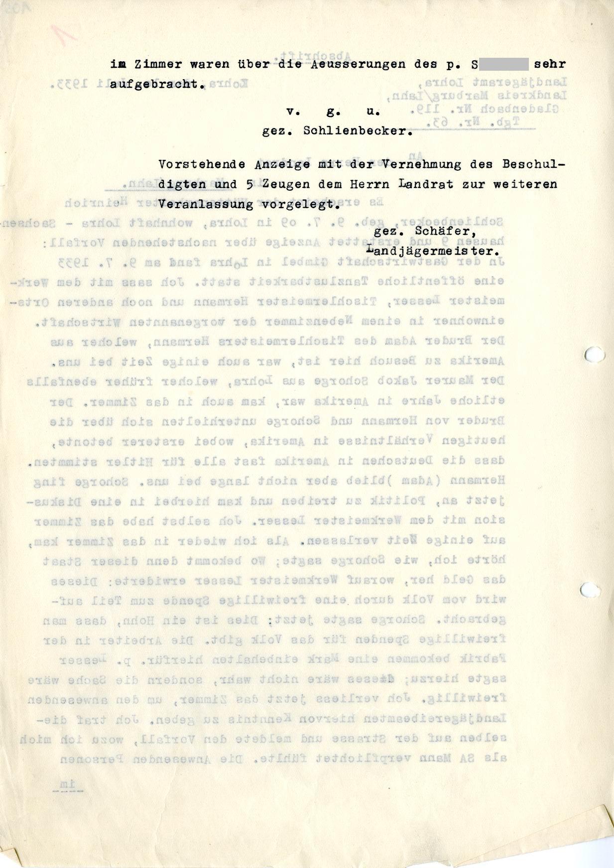 Bild zum Dokument Anzeige wegen angeblicher staatsfeindlicher Äußerungen, 10. Ju