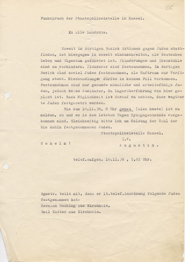 180 Marburg 4827: Inschutzhaftnahme von Juden 1938-1939 180 Marburg 4827: Inschutzhaftnahme von Juden 1938-1939