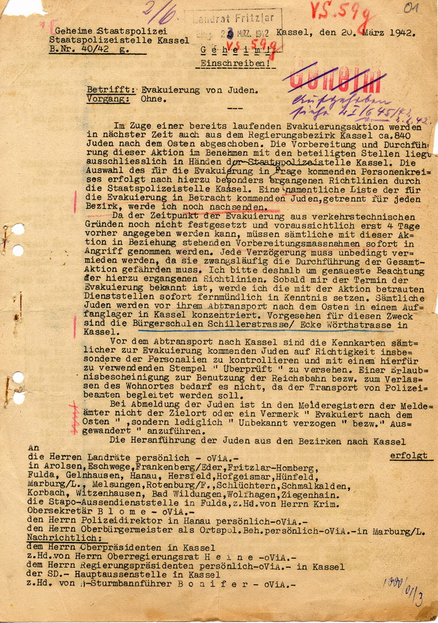 180 Fritzlar 2737: Evakuierung von Juden 180 Fritzlar 2737: Evakuierung von Juden