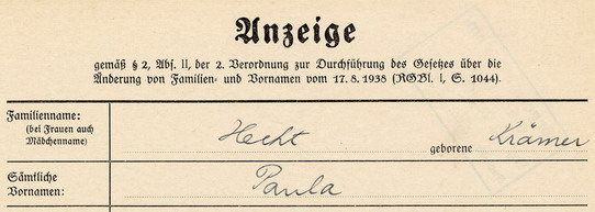 330 Gladenbach B 431: Jüdische Zwangsnamen 1938-1939 330 Gladenbach B 431: Jüdische Zwangsnamen 1938-1939
