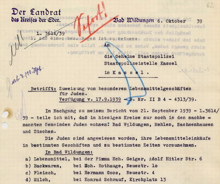 180 Wildungen 1234: Zwangsmaßnahmen gegen die jüdische Bevölkerung 1938-1941 180 Wildungen 1234: Zwangsmaßnahmen gegen die jüdische Bevölkerung 1938-1941