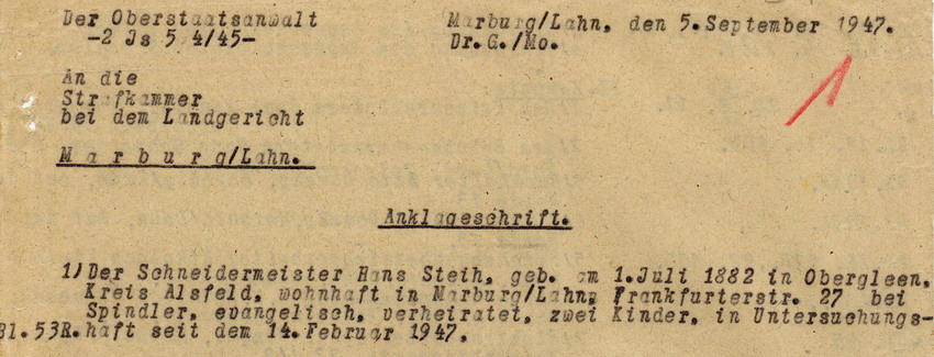 274 Marburg 125 Bd 3 Synagogenbrandstiftung 1938, Nebenakte 1 274 Marburg 125 Bd 3 Synagogenbrandstiftung 1938, Nebenakte 1