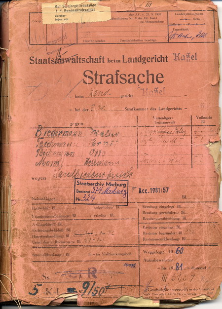 274 Marburg 324 Bd. 3 Landfriedensbruch Kirchhain 1938 274 Marburg 324 Bd. 3 Landfriedensbruch Kirchhain 1938