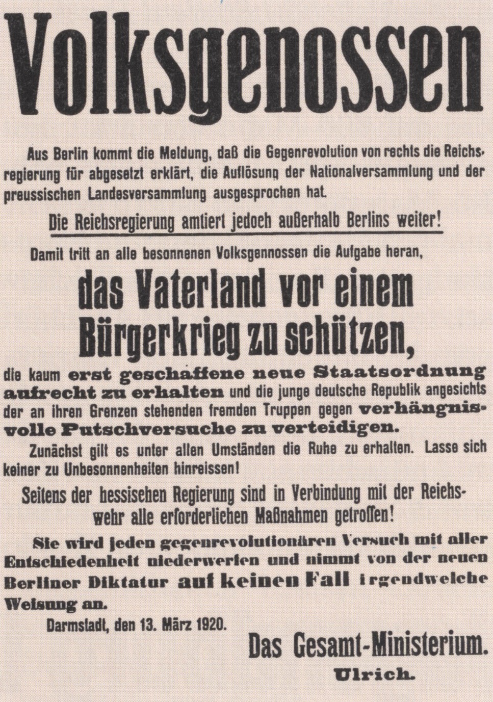 Hessen nach dem Kapp-Lüttwitz-Putsch Hessen nach dem Kapp-Lüttwitz-Putsch